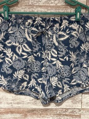 American Eagle Outfitters Blue Floral Drawstring Shorts